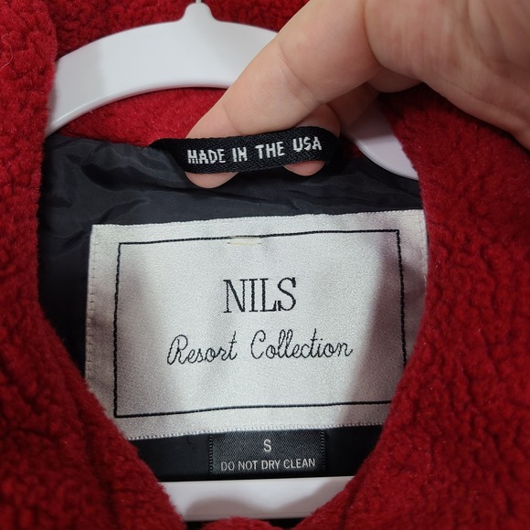 NILS Resort Collection Red S Fleece Teddy Jacket Winter Holiday Vintage Cozy - Picture 6 of 12